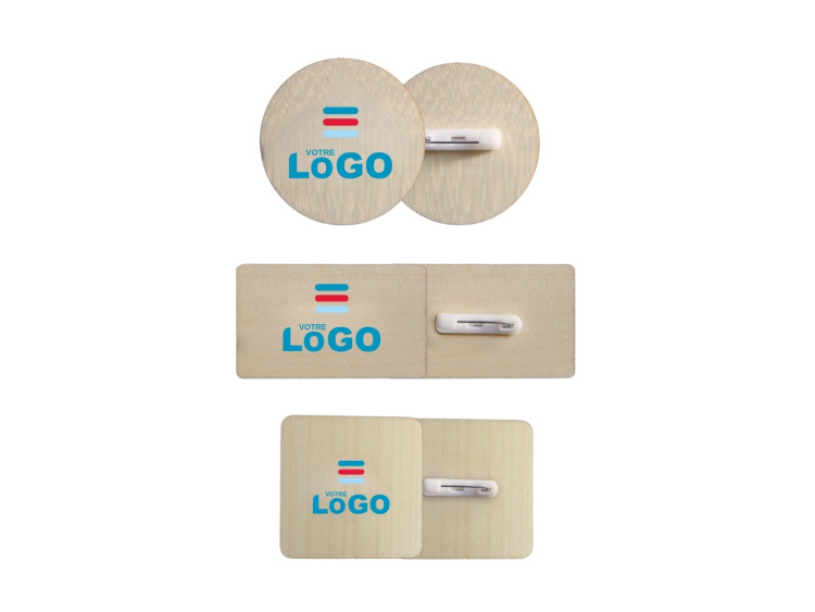 Badge en bois personnalisable made in france