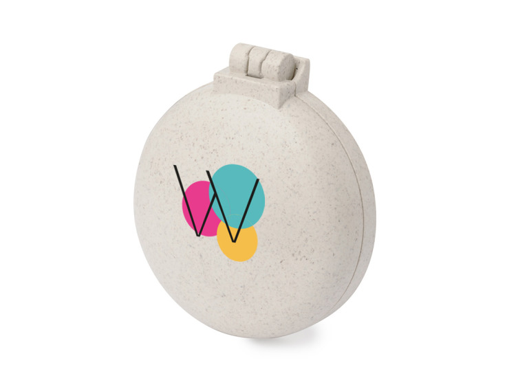 Brosse avec Miroir en paille de bl&eacute; personnalisable