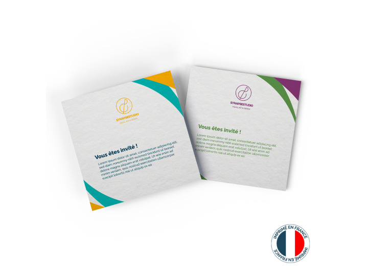 Carte dinvitation et correspondance carrée
