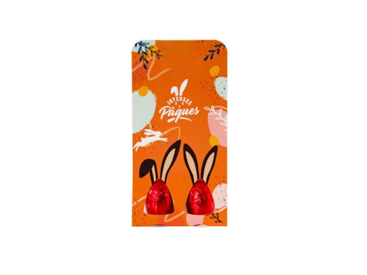 Pochette 2 Œufs en Chocolat Personnalisée