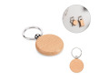 Porte-cl&eacute;s rond en bois de h&ecirc;tre personnalisable