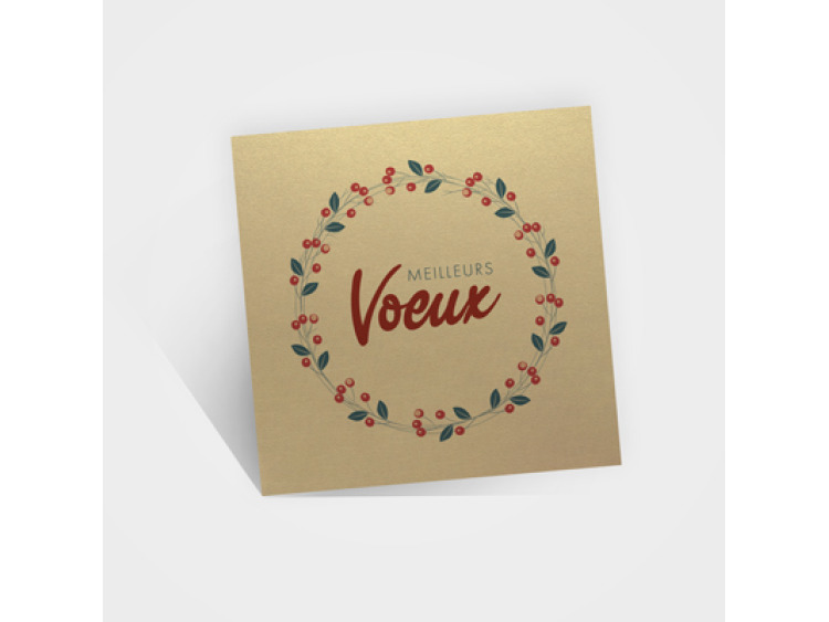 Carte de vœux dorée / argentée