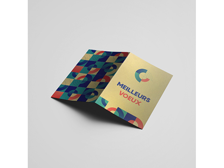 Carte de vœux dorée / argentée