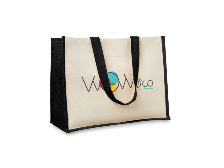 Sac shopping en jute laminé personnalisable