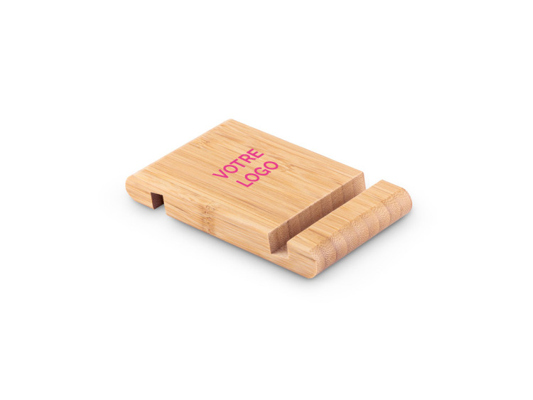 Support smartphone ou tablette personnalisable en bambou