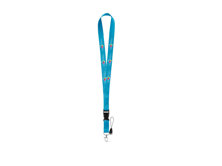 Tour de cou en polyester avec mousqueton en métal personnalisable