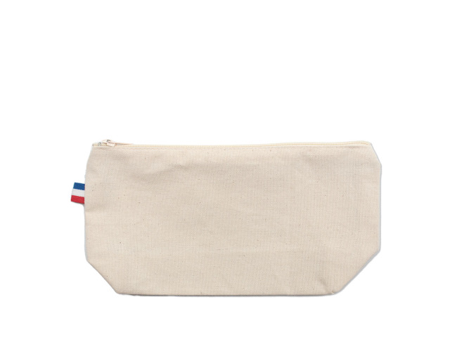 Trousse avec soufflet de fond en coton tissé personnalisable