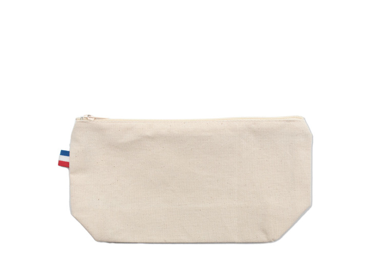 Trousse avec soufflet de fond en coton tissé personnalisable