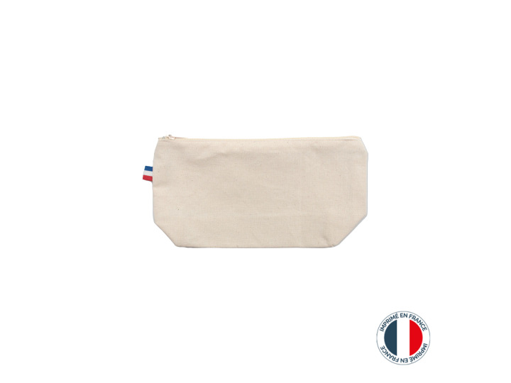 Trousse avec soufflet de fond en coton tissé personnalisable